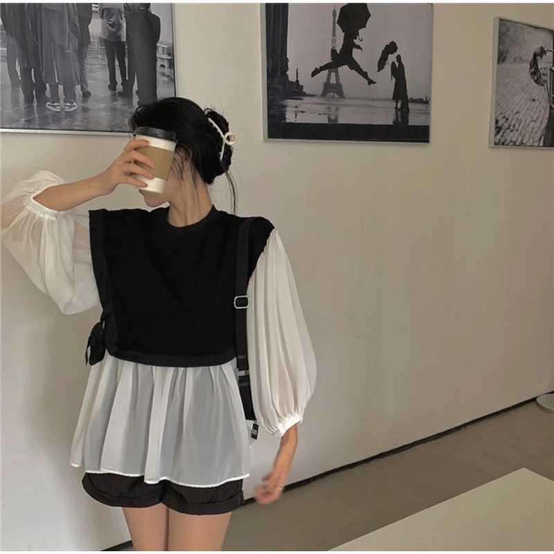ÁO PHỐI MÀU CỘT DÂY XINH ĐẸP BH12