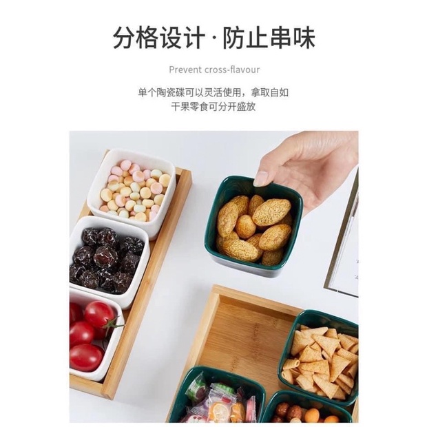 KHAY MỨT TẾT 6 BÁT SỨ KÈM KHAY SIÊU ĐẸP SANG CHẢNH
