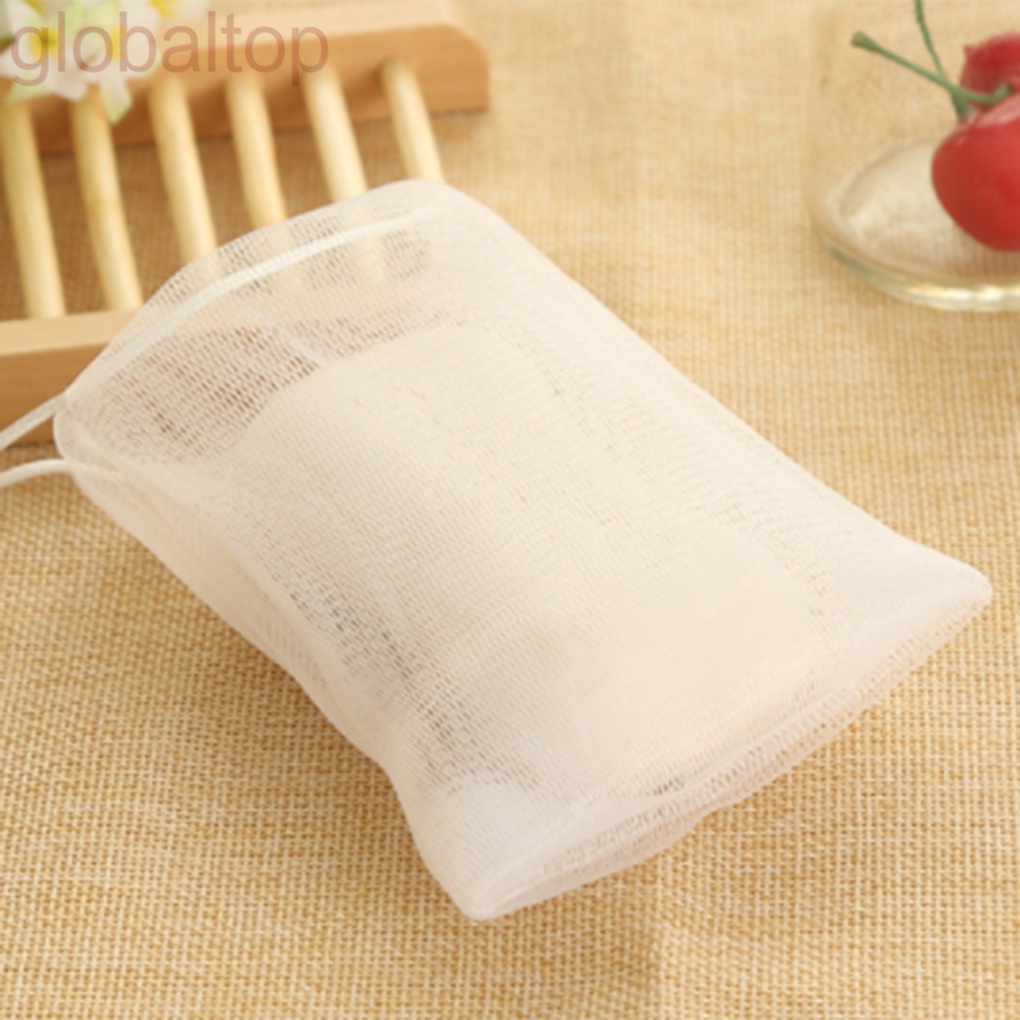 Túi lưới đựng xà phòng bằng nhựa 2 lớp làm thủ công có dây treo tiện dụng