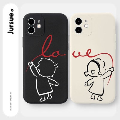 Ốp lưng JURSUE hình cặp đôi dễ thương đẹp cho iPhone 17 16 15 14 13 12 11 Pro Max SE 2020 X XR XS ip 8 7 Plus Y2061