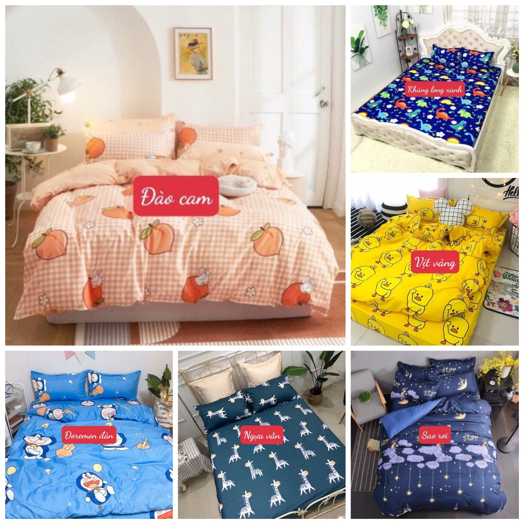 [giá hủy diệt]Bộ Ga Gối 1m6x2m Vải Cotton Poly Mềm Mịn,được chọn mẫu hanhrui-vịt hồng