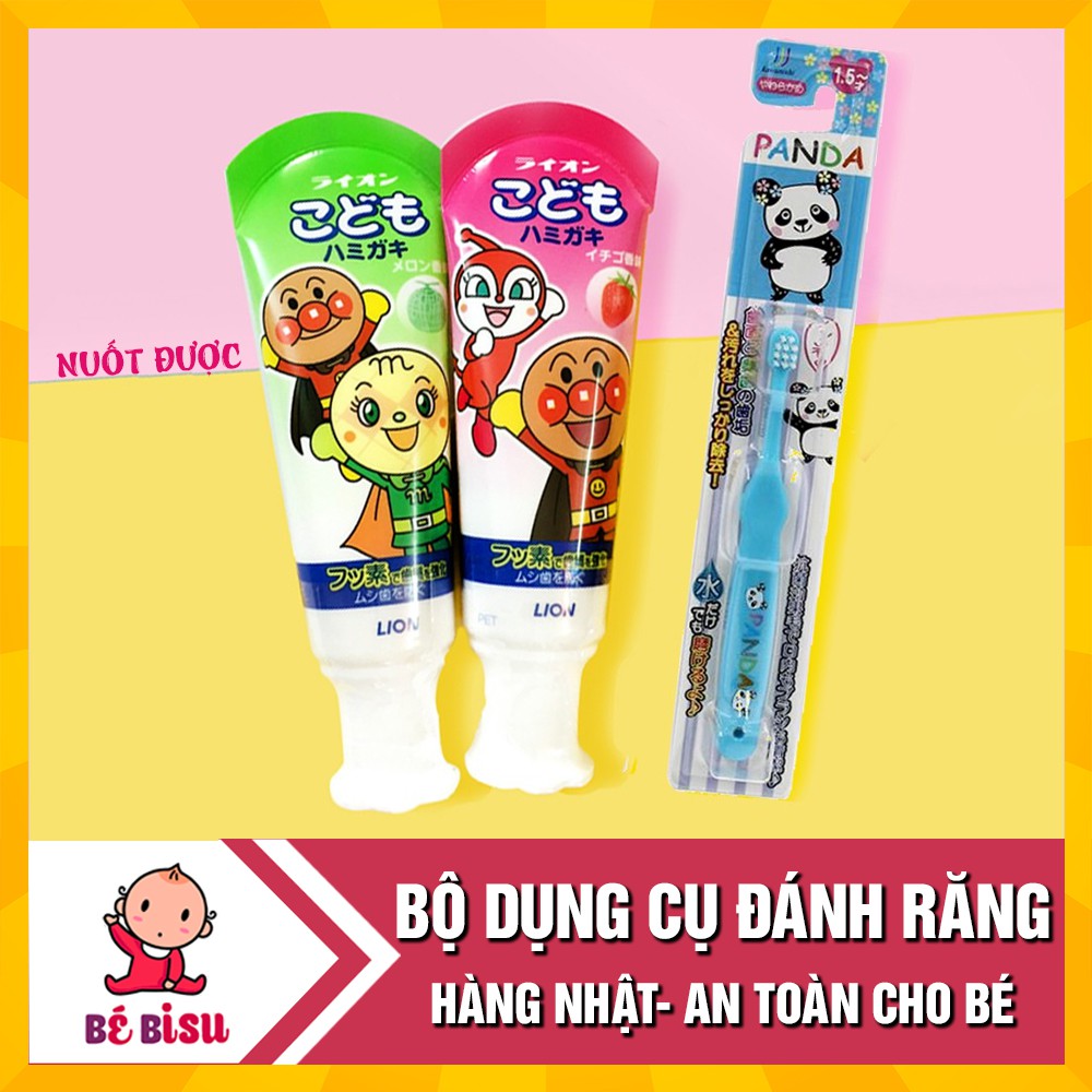 [Mã FMCG8 giảm 8% đơn 500K] Combo: 1 Kem đánh răng Lion Nhật nuốt được; 1 Bàn chải ion Kawanishi Nhật Bản cho bé