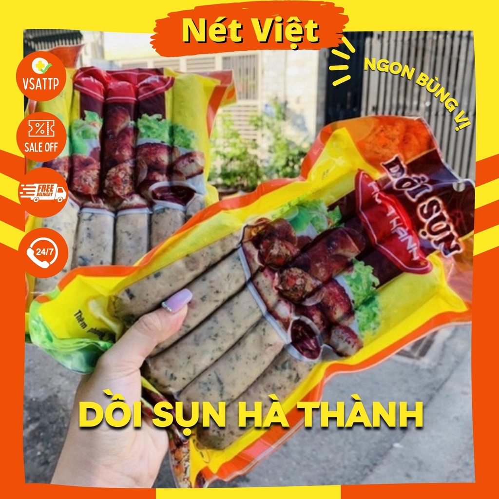 Dồi Sụn Hà Thành, Dồi Sụn Non Đặc Sản Hà Thành Gói 500g 10 Cái Chiên Nướng