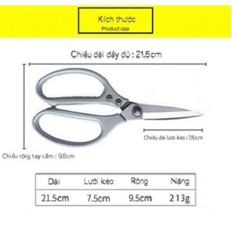 Kéo Thép Nhật SK5 Đa Năng Siêu Sắc Size Lớn 23 cm  Làm Bếp,Cắt Gà ,Cắt Vải ,Cắt Giấy,Kéo Cắt Cây Cảnh…