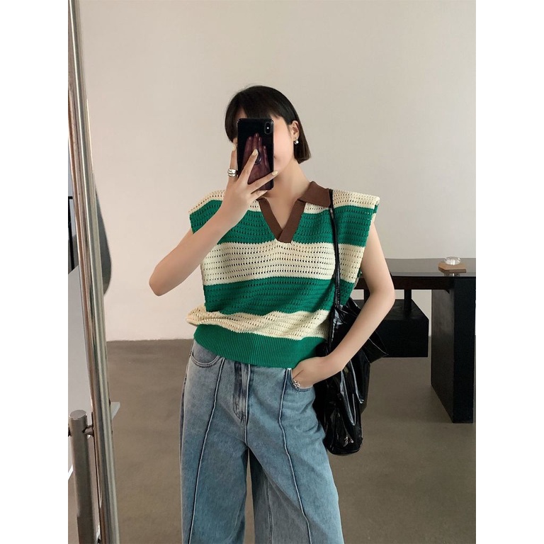 Áo Thun polo Không Tay Màu Sắc Thời Trang Dành Cho Nữ