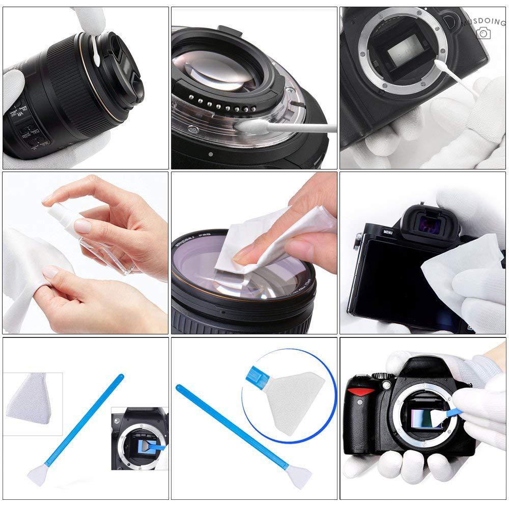 ღ Professional Camera Cleaning Kit Sensor Cleaning Kit with Air Blower Cleaning Swabs Cleaning Pen Cleaning Cloth for Most Camera Mobile Phone Laptop