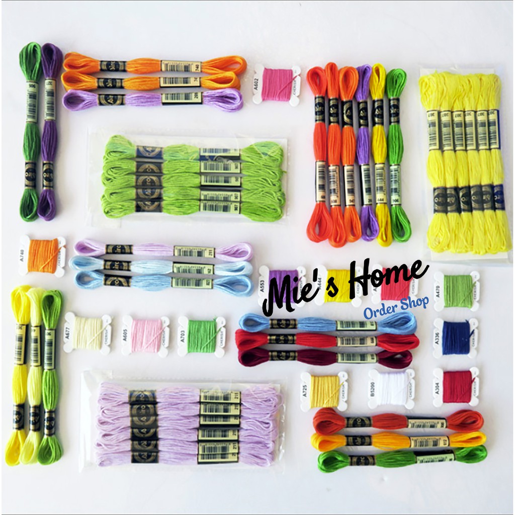 [SIÊU RẺ] Set chỉ thêu Airo Cherish tông Cam - Cam Đào Nguyên liệu Kit thêu tay Embodery / Mie Handmade DIY Decor Shop