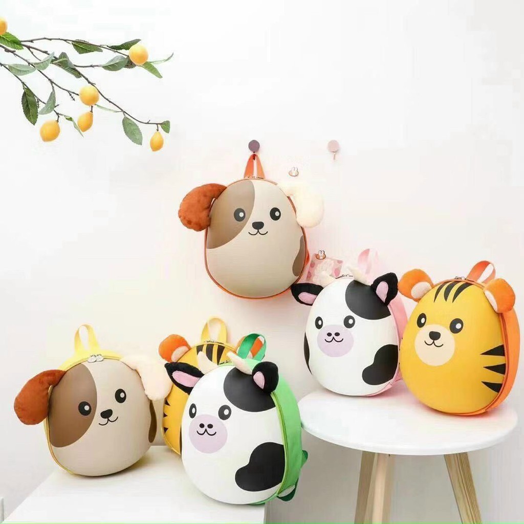 Ba lô quả trứng hình con vật cho Bé Balo cặp sách cute dễ thương, balo cho bé trai gái mầm non mẫu giáo