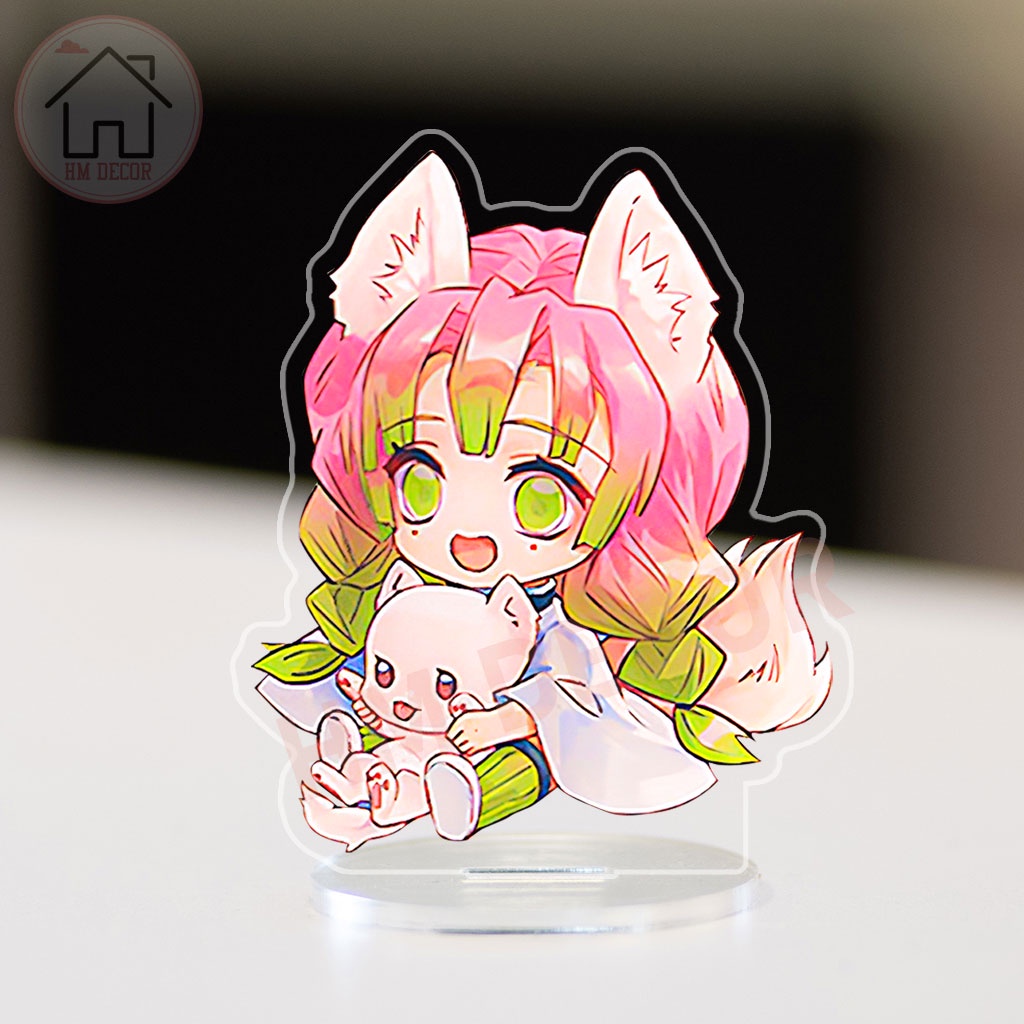 Mô hình nhân vật anime Demon Slayer Thanh Gươm Diệt Quỷ chibi bằng arcrylic decor góc học tập để bàn làm việc 8cm