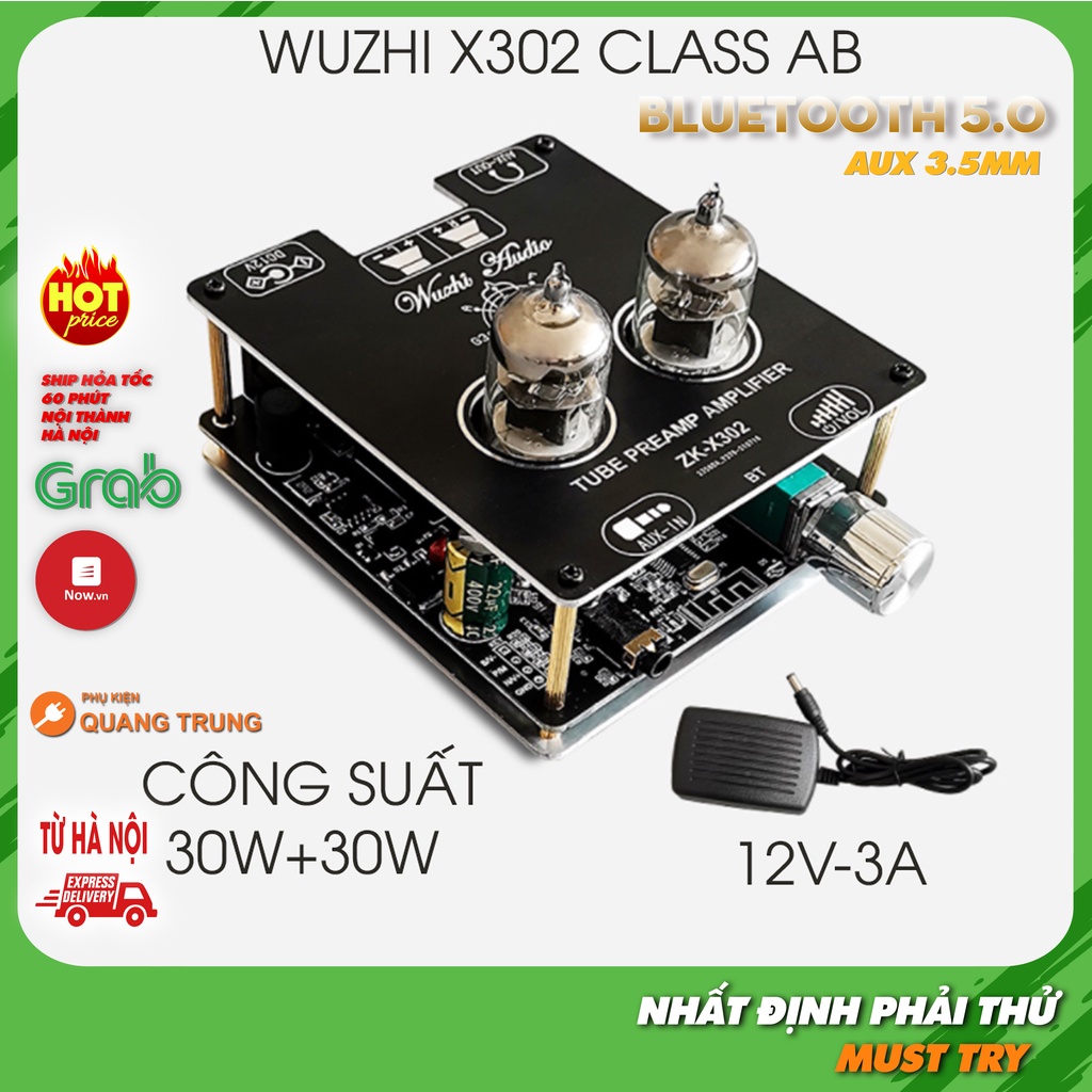 Mạch khuếch đại công suất Wuzhi X302 30W + 30W, khuếch đại AB, âm thanh cực hay, khuếch đại công suất đèn