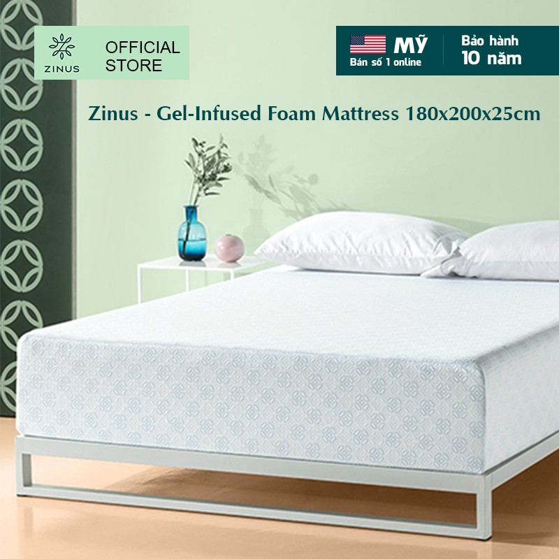 [Mã LIFEZI99 giảm 8% tối đa 50K đơn 99K] Nệm Foam Cuộn Hút Chân Không Gel Mát Cao Cấp Zinus 180x200x25cm