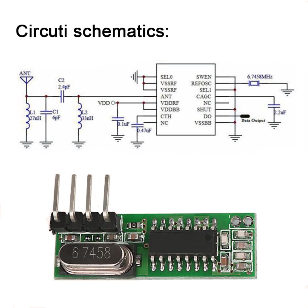 RX470-4 Đa Năng 433Mhz Superheterodyne Không Dây Module Thu RF Cho Raspberry Pi Arduino Uno Cánh Tay MCU Diy Bộ Dụng Cụ