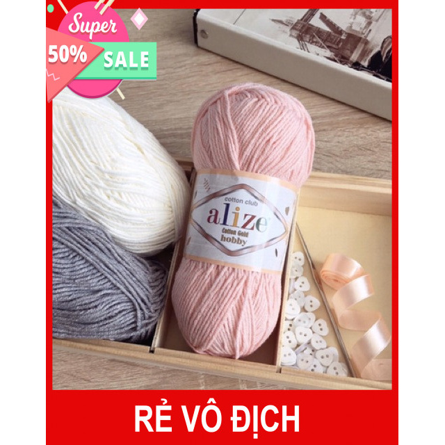 [SALE SỐC] Len Alize Cotton Gold Hobby (mã màu 2 chữ số)(Đầy đủ các màu)