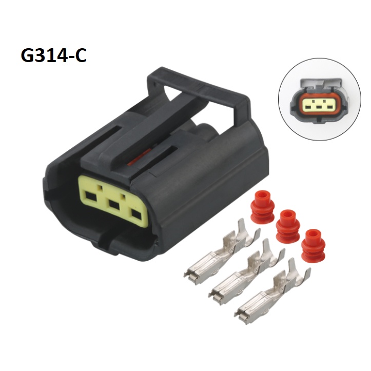 G314-Giắc cắm đầu nối xe hơi không thấm nước 1.8mm 3 lỗ