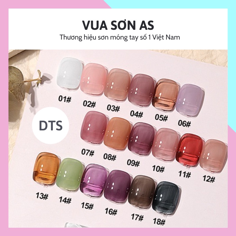 Sơn gel AS thạch sơn móng tay gel thạch 18 màu DTS và các tone nâu trầm màu hổ phách VUA SƠN AS