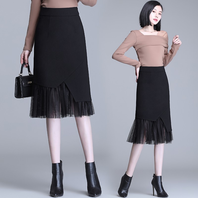 (HÀNG SẴN) Chân Váy Phối Ren Chữ A Sang Trọng VH78 - Hàng Quảng Châu Cao Cấp