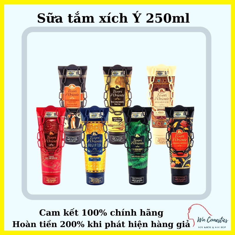 Sữa Tắm Nước Hoa Ý Tesori D'Oriente Phục Hồi Da Lão Hóa Tuýp Xích 250ml