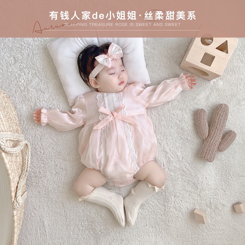 Body công chúa NƠ NGỰC dài tay tam giác cho bé 3-13kg - Có ảnh thật - Shubishop.vn