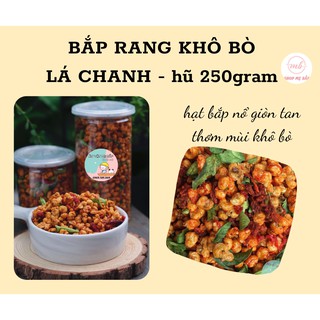 Bắp Rang Khô Bò Lá Chanh - Hũ 250Gram - Shop Mẹ Bắp - hạt bắp rời khô, giòn tan