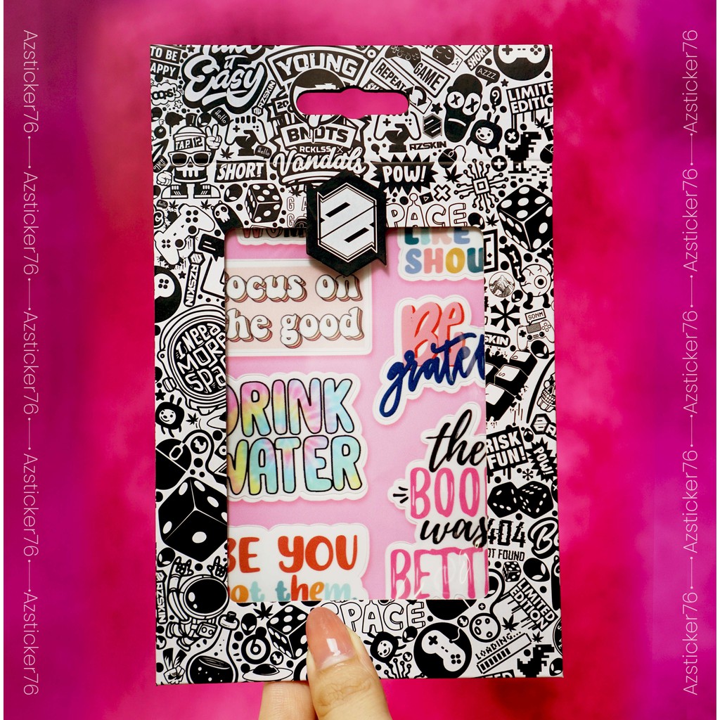 Sticker Chữ Dán Cute | Sticker Dán Nón Bảo Hiểm Chống Nước Cắt sẵn Dễ Dàng sử Dụng