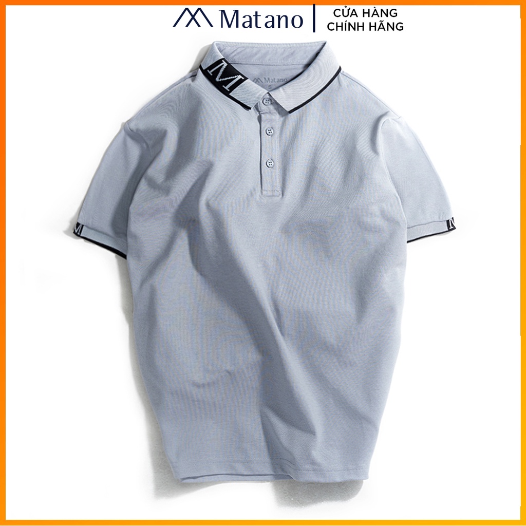 Áo phông polo nam có cổ MATANO - Áo thun nam cổ trụ bẻ, vải cá sấu cotton cao cấp, bo cổ dệt họa tiết M độc quyền 032