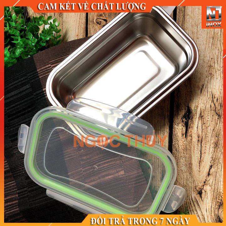 Khay inox đựng thực phẩm đông lạnh nắp nhựa đủ size
