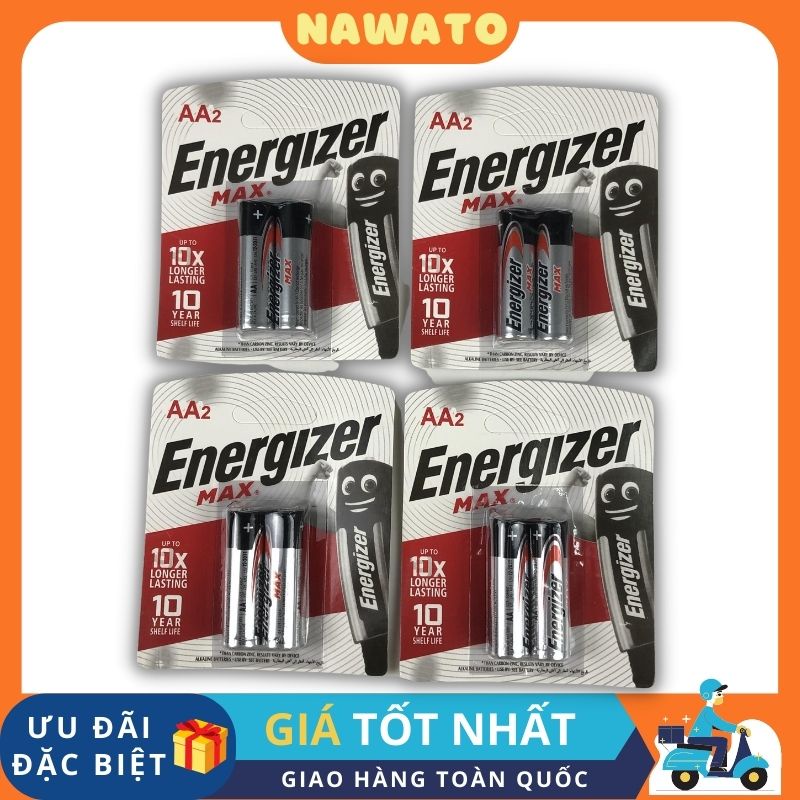 Pin AA Energizer NAWATO pin tiểu aa sử dụng cho các loại remote, đèn pin, đồ chơi trẻ em và các thiết bị điện (2 viên)