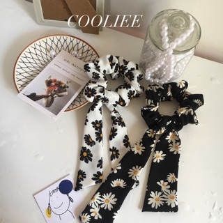 Cột tóc vải scrunchies nơ dài chiffon