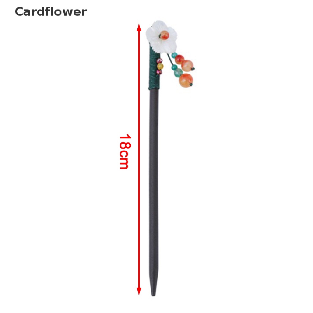 &lt; Cardflower &gt; Trâm Cài Tóc Đính Hạt Tua Rua Hình Hoa Phong Cách Trung Quốc Cổ Điển