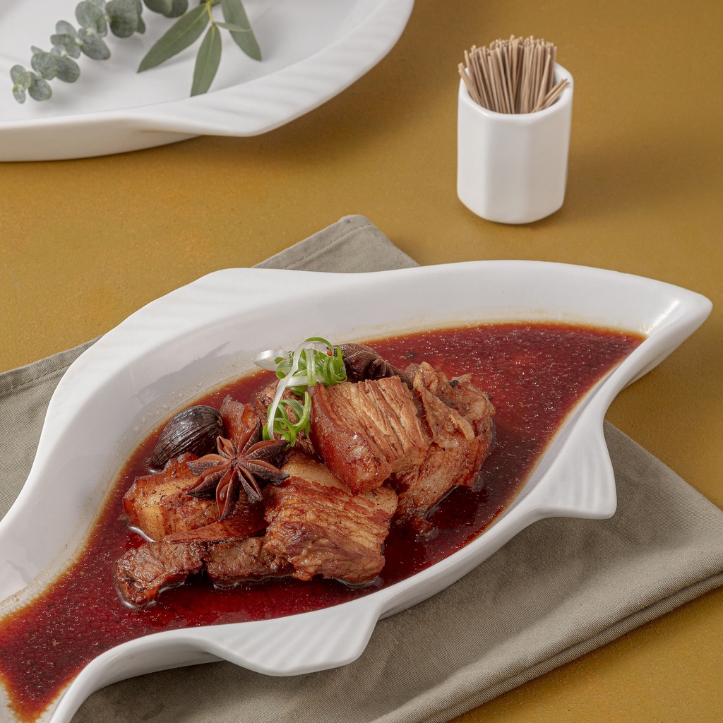 Đĩa sứ Long Phương - Hình cá hai vây sâu lòng dài 35cm