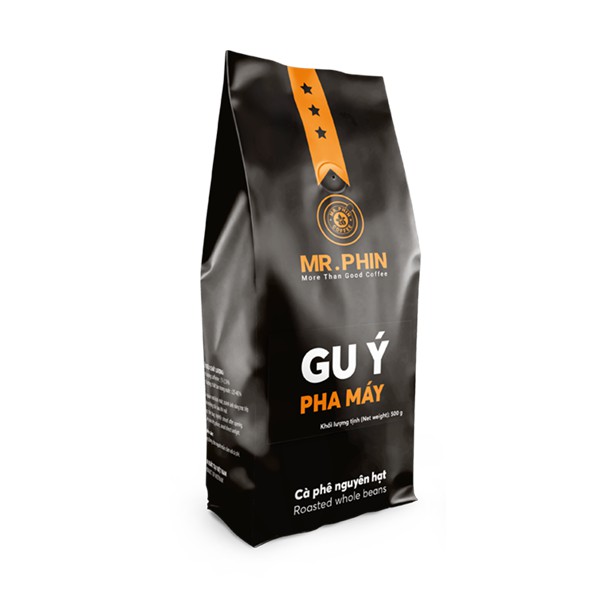 Gu Ý Pha Máy 500g - Mr. Phin Coffee - Cà Phê Rang Xay Dành Cho Quán, Cà Phê Nguyên Chất