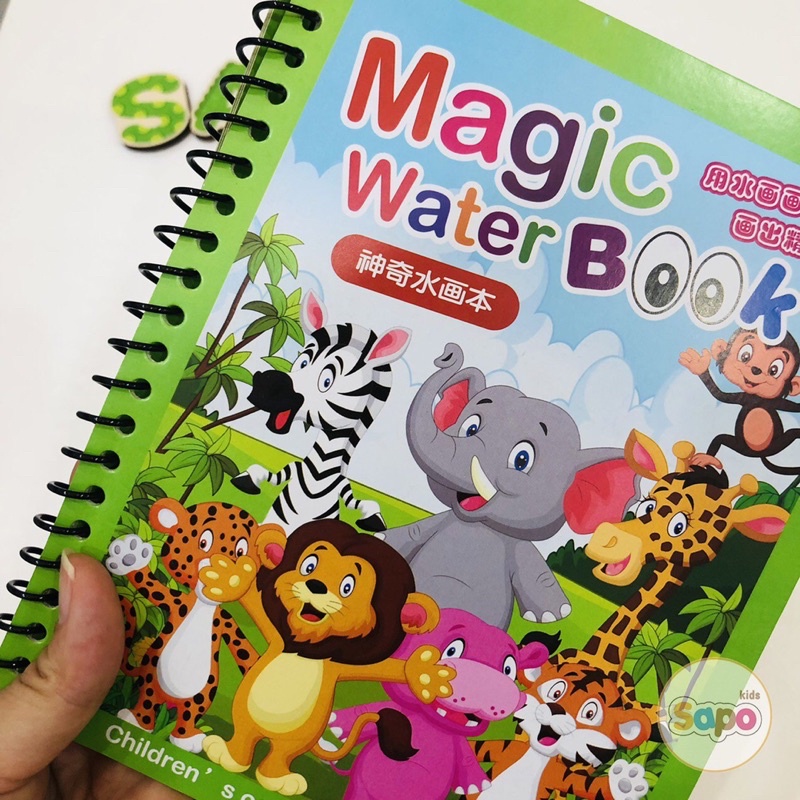 Tranh tô màu nước ma thuật,magic water book,đồ chơi giáo dục phát triển trí tuệ cho bé SAPO KIDS