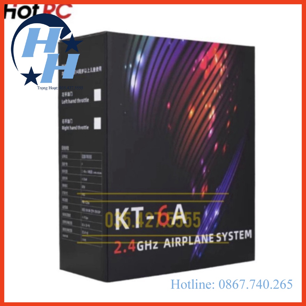 Bộ điều khiển Hotrc KT - 6A 2.4G 6 kênh gyro