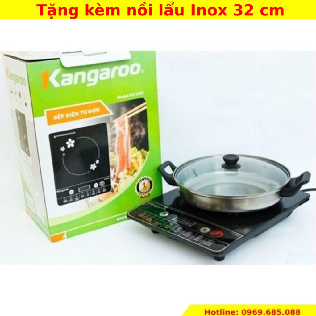 Bếp Từ Đơn Kangaroo 💢 TẶNG KÈM NỒI INOX 32cm 💢Mặt Kính Chịu Nhiệt Cao Cấp