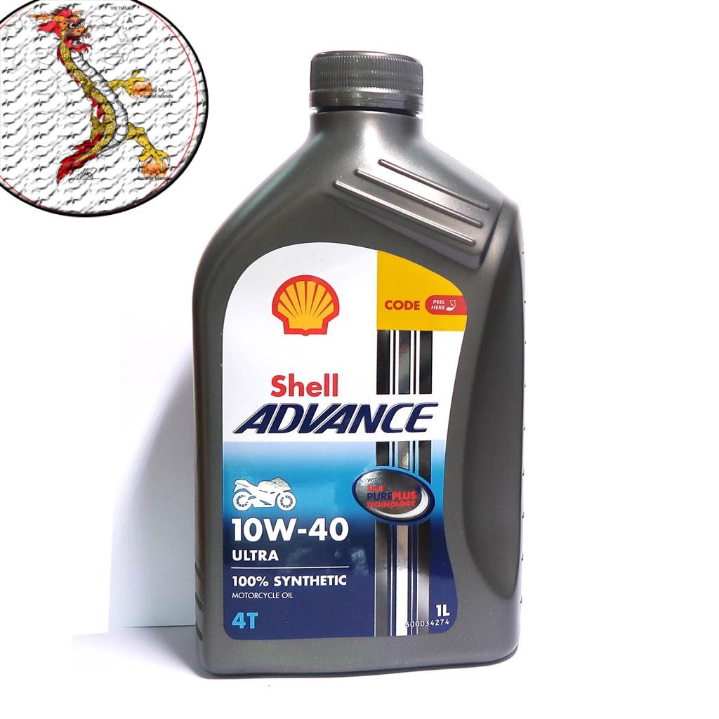 [Siêu Sale] nhớt Shell Advance Ultra 10W40 1L, nhớt shell xe số xe côn tay shell ultra 10W40 1L tổng hợp 100%