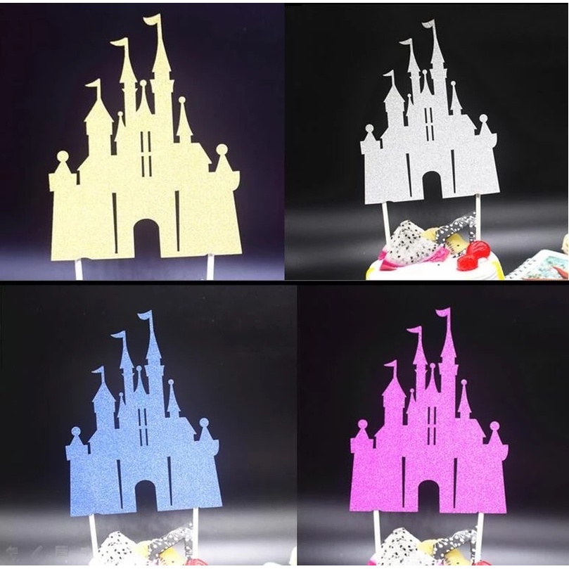 Que Cắm Trang Trí Bánh Kem Hình Lâu Đài Năm Mới / Giáng Sinh / Sinh Nhật