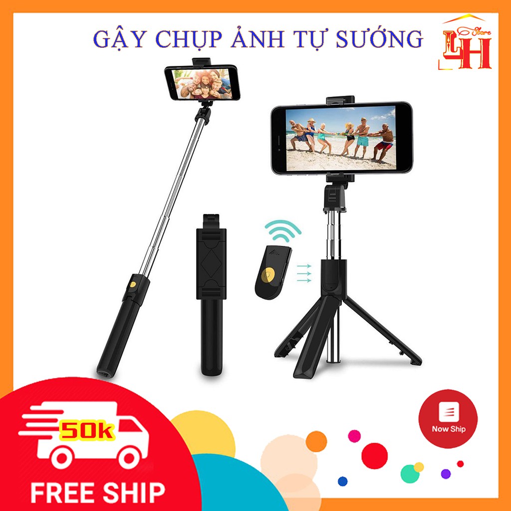 Gậy Chụp Ảnh Tự Sướng Bluetooth Chụp Hình Selfie Kèm Điều Khiển từ xa Giá Đỡ Điện Thoại 3 Chân Đa Năng Tripod K07 | BigBuy360 - bigbuy360.vn
