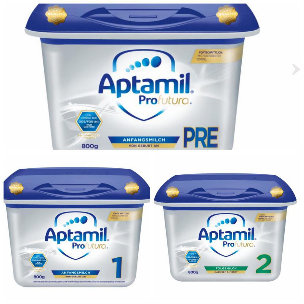Sữa Aptamil bạc nội địa Đức số 1 , 2 và Pre hộp 800g