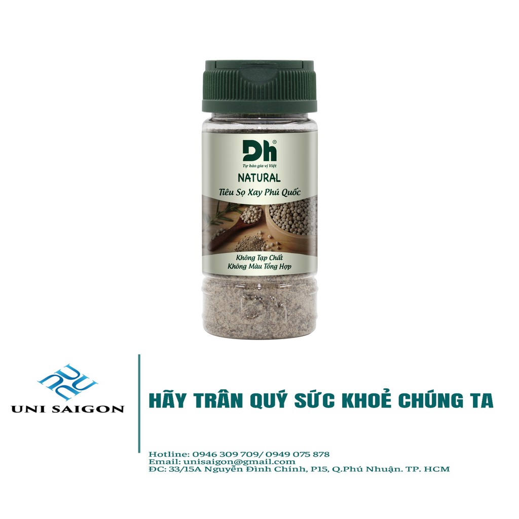 Hũ Natural Tiêu Sọ Xay Phú Quốc - Thương hiệu DH Foods