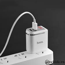 Củ Sạc Hoco 2 Cổng Usb Hiển Thị Màn Hình Led Cho Ip Xiaomi Samsung Xiaomi Oppo Njoyshop