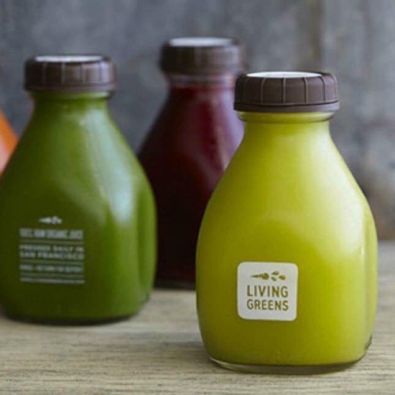 Chai thủy tinh 300ml ~ 500ml vuông dáng lùn nắp nhựa đựng nước ép, detox, cafe 300ml~500ml
