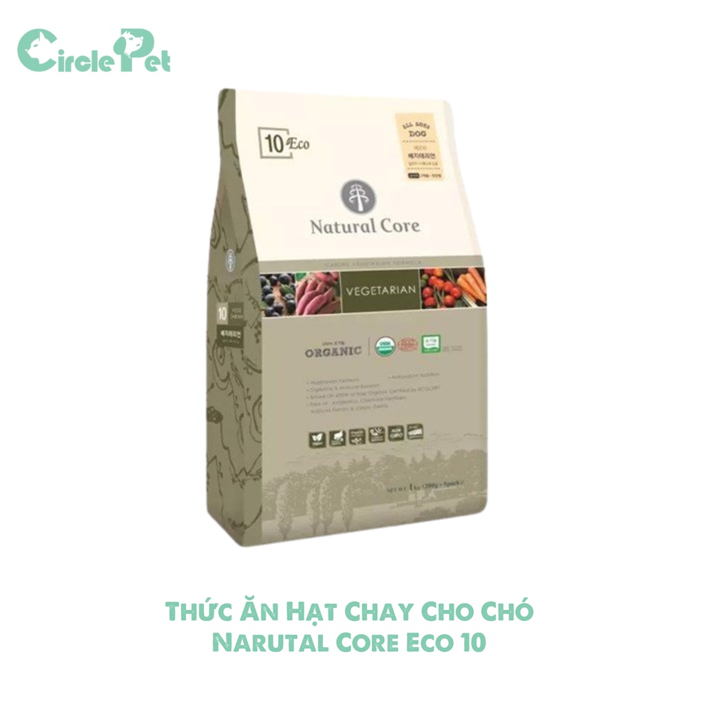 Thức Ăn Hạt Chay Cho Chó Narutal Core Eco 10 Bổ Sung Vitamin Khoáng Chất Gói 1kg - Circle Pet