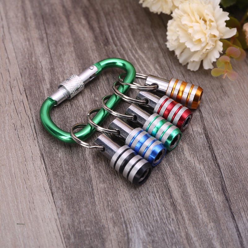 Set 5 giá giữ mũi tua vít mở rộng trục lục giác 1/4 inch thay đổi nhanh chóng có móc khóa