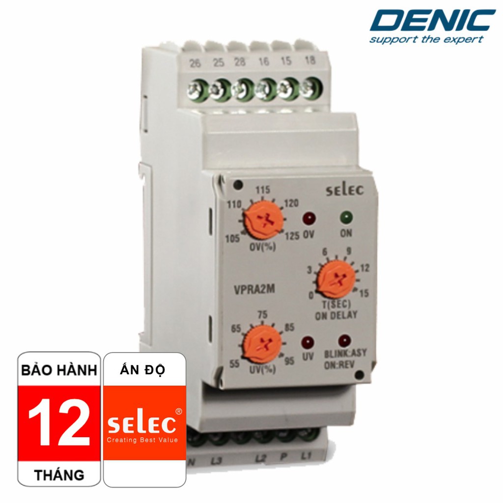 Relay bảo vệ điện áp Selec VPRA2M