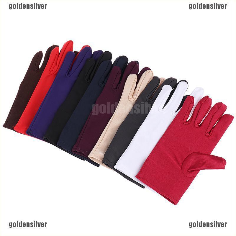 Găng tay satin dáng ngắn cho nữ dự tiệc dạ hội