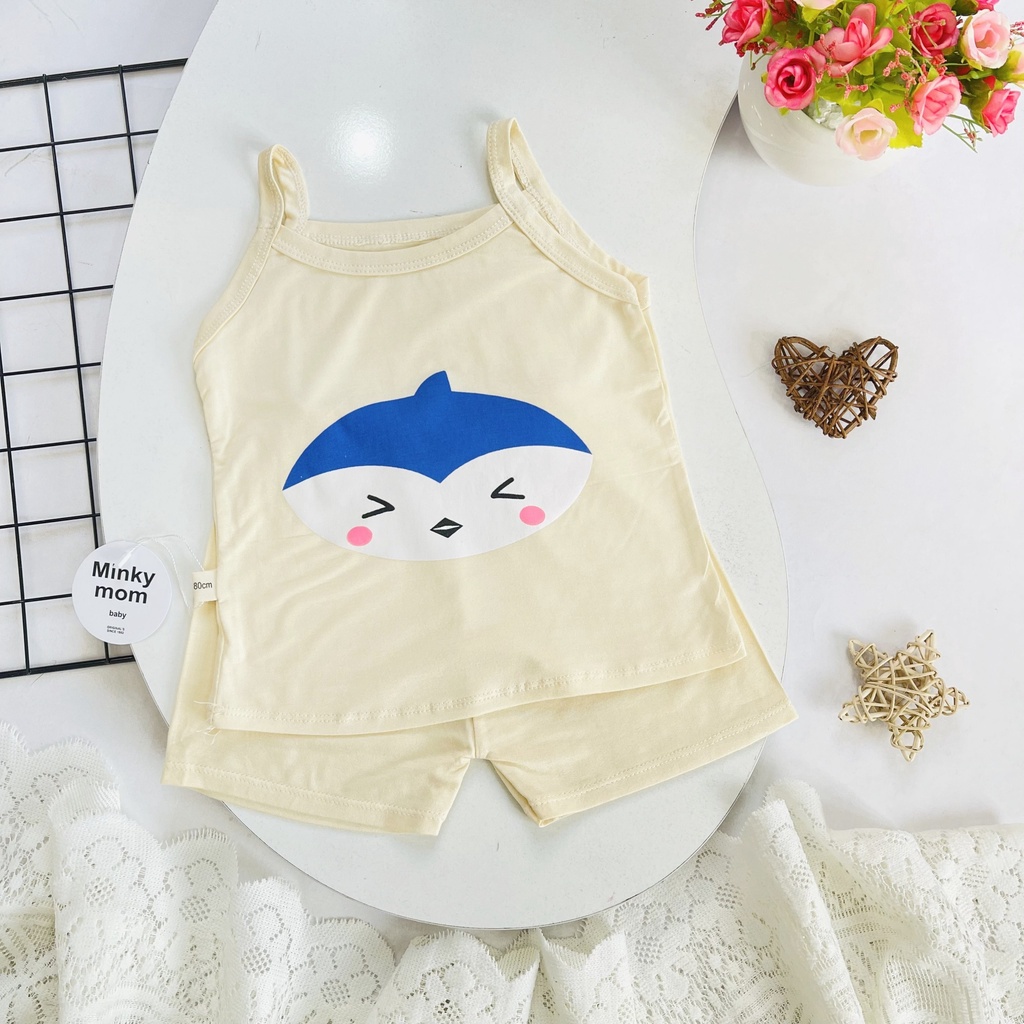 Bộ 2 Dây Bé Gái Minky Mom Sài Gòn Chất Thun Lạnh In Hình Ngực, Bộ Dây Cho Bé Gái Mặc Hè - AN.KID