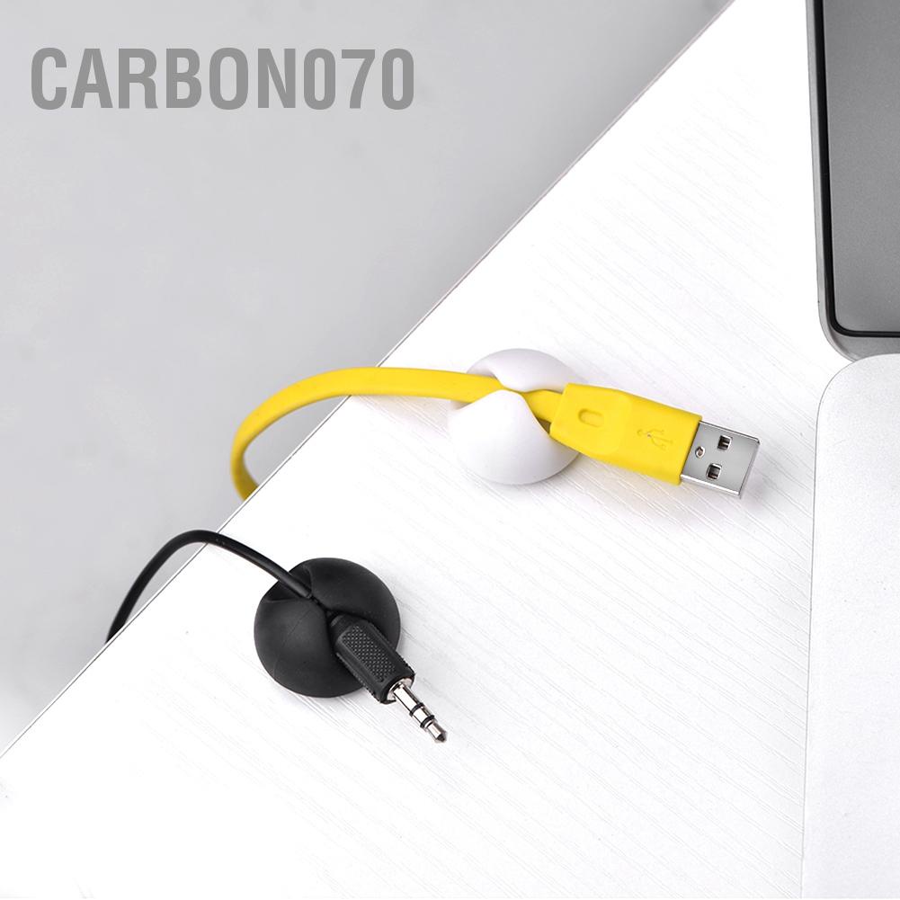 Carbon070 6pcs Universal Office Cable Clips Desktop Cord Holder Organizer