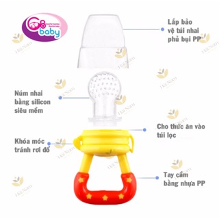 Túi tập nhai chống hóc GB-Baby Hàn Quốc tặng kèm 1 núm thay