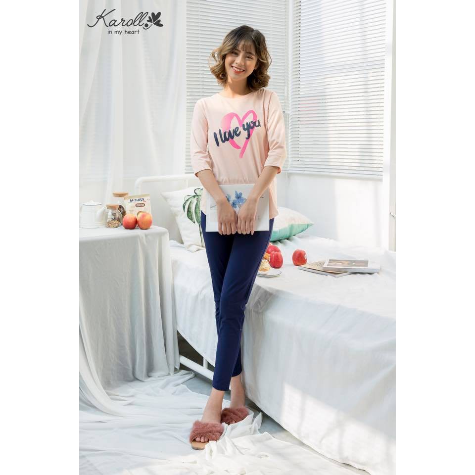 Karoll in my heart - Bộ đồ mặc nhà karoll thu cotton karoll NH18.015