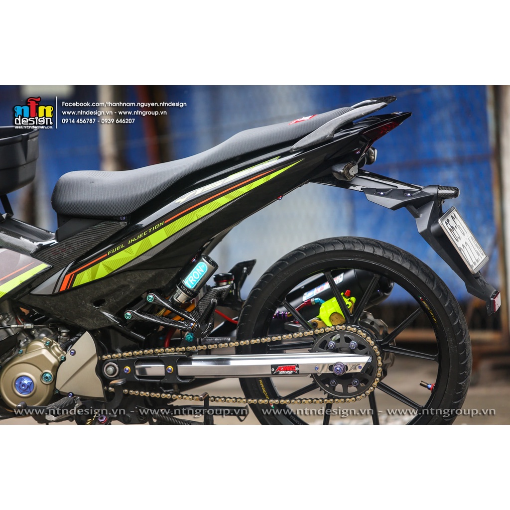 Tem Rời Dán Xe Exciter 150 Mẫu Y15ZR Xám Cam Xanh Cực Đẹp, Hàng 3 Lớp Chất Lượng Cao